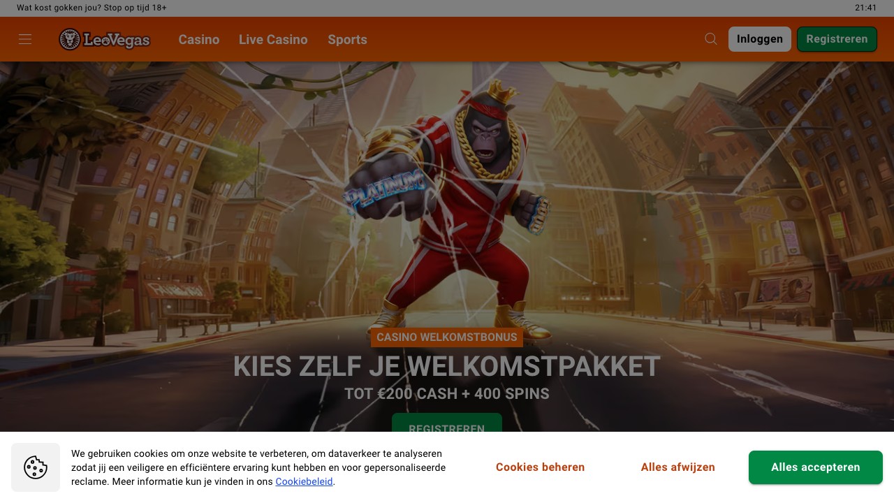 LeoVegas Casino — homepage screenshot